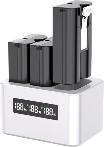 3-Slot Battery Charging Station/Battery Charger/Charging case,with LED Display, Type-C Input,Compatible with Ring Doorbell 2/3/4/3 Plus/Spotlight Cam/Peephole Cam and Other Battery in Saudi Arabia