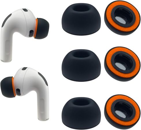 Klowcok Replacement Memory Foam Ear Tips for AirPods Pro 3 Silicone Shield, Compatible with AirPods Pro3 3rd Generation 2025, Fit in The Charging Case, 3 Pairs Black (Medium) in Saudi Arabia