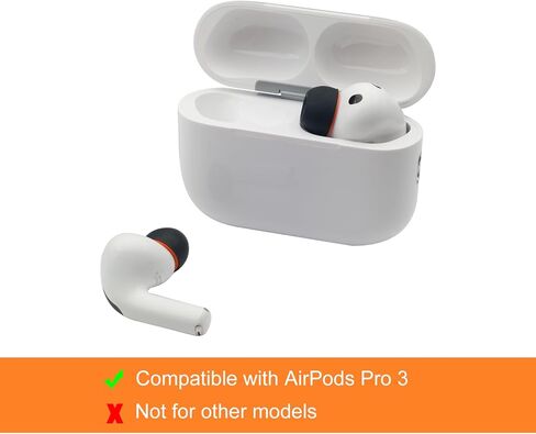 Klowcok Replacement Memory Foam Ear Tips for AirPods Pro 3 Silicone Shield, Compatible with AirPods Pro3 3rd Generation 2025, Fit in The Charging Case, 3 Pairs Black (Medium) in Saudi Arabia