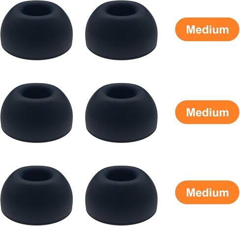 Klowcok Replacement Memory Foam Ear Tips for AirPods Pro 3 Silicone Shield, Compatible with AirPods Pro3 3rd Generation 2025, Fit in The Charging Case, 3 Pairs Black (Medium) in Saudi Arabia