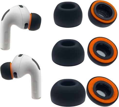 Klowcok Replacement Memory Foam Ear Tips for AirPods Pro 3 Silicone Shield, Compatible with AirPods Pro3 3rd Generation 2025, Fit in The Charging Case, 3 Pairs Black (Medium) in Saudi Arabia