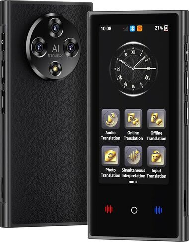 Language Translator Device 2025, AI & ChatGPT & No WiFi Needed, Real-Time Two Way Voice/Photo Translation, 148+ Languages Offline/Online, Portable for Business, Learning & Global Travel in Saudi Arabia