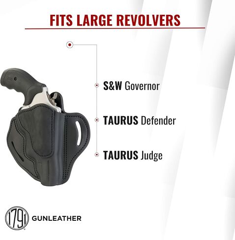 1791 GUNLEATHER Taurus القاضي الحافظة - الحافظة الجلدية لمسدس OWB لمسدسات الإطار Z - اليد اليمنى - يناسب حاكم S & W، القاضي الثور (2.5 "Cyl) والمدافع العام الثور in Kuwait