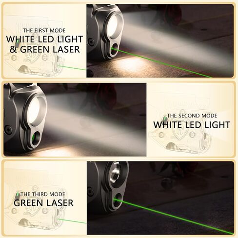 WARRIORLAND Pistol Light Laser & Holster Combo, Compatible with Glock 43X MOS/Rail, Not Fit No Railed 43 / 43X, Compact 150-Lumen Trigger Tactical Light with Green Laser White LED & IWB Holster in Saudi Arabia