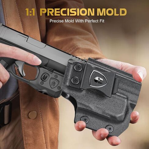 WARRIORLAND Pistol Light Laser & Holster Combo, Compatible with Glock 43X MOS/Rail, Not Fit No Railed 43 / 43X, Compact 150-Lumen Trigger Tactical Light with Green Laser White LED & IWB Holster in Saudi Arabia