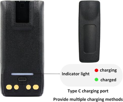 قطعتان من بطارية R7 البديلة مع منفذ USB-C متوافق مع راديو Motorola R7 PMNN4808A PMNN4809A PMNN4810A 7.4V/2600mAh in Saudi Arabia
