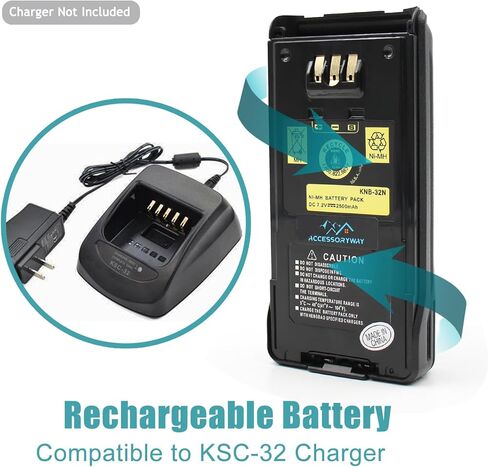 Accessoryway Replace KNB-32N 7.2V 2500mAh Ni-NH Battery cormpatible for Motorola TK-5210 TK- 5310 TK-5410 TK-2180 TK-3180 NX-210 NX-410 NX-411 radios Replacement Battery KNB-54N KNB-32 KNB-31A KNB-31 in Saudi Arabia