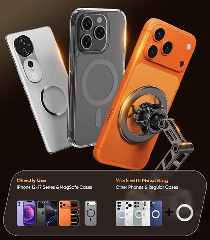 Car Phone Holder,3-AXIS Telescopic Arm Magnetic Phone Mount, 360° Rotatable & Adjustable & Foldable Vacuum Suction Phone Stand,Phone Holders for Your Car/Dashboard/Windshield/Gym/Mirror in Saudi Arabia