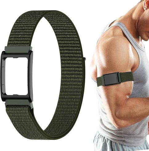 Nylon Loop Sport Bicep Band and Case Compatible with Amazfit Helio Strap,Breathable Lightweight Replacement Bands for Arm/Ankle Wearing,Adjustable Soft Wristband for Women Men in Kuwait