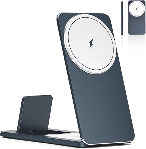 3-in-1 Wireless Charging Station, Foldable Magnetic Charger Stand Compatible with iPhone, Apple Watch, AirPods, 15W Fast Charging, Portable Travel Dock in Saudi Arabia