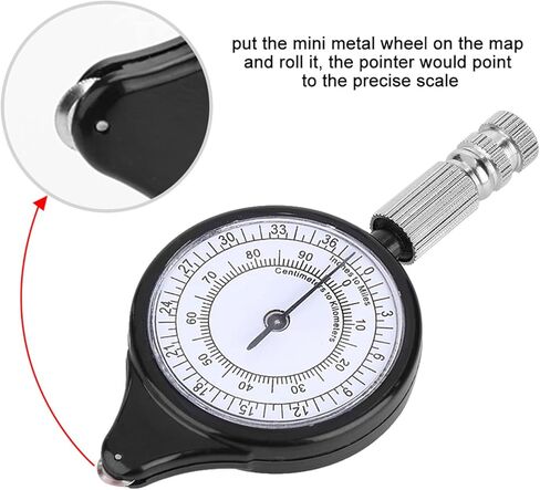 Map Distance Measuring Tool, Map Compass Small Outdoor Scale Mileage Odometer Metal Wheel Map Wheel Distance Measuring Tool, for Traveling Camping Fishing Climbi in Saudi Arabia