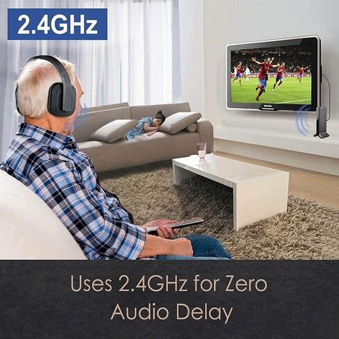 سماعات Avantree Digital 2.4G TV HT280 Multile 3 Link، مشاركة مقاطع الفيديو التلفزيونية مع العائلة أو الأصدقاء، لا إزعاج لراحة العائلة أو العمل، سماعة رأس عالية الحجم مثالية لكبار السن وضعاف السمع in Kuwait