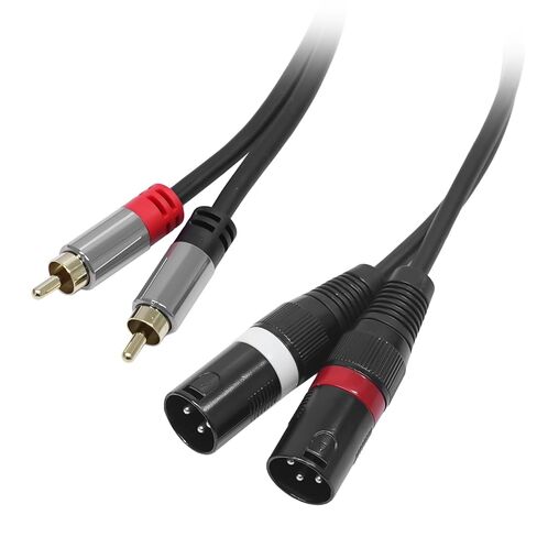 كابل RCA إلى XLR، 2 سلك صوت ثنائي الاتجاه من XLR إلى RCA، محمي بنحاس خالٍ من الأكسجين، موصلات مطلية بالذهب ومطلية بالنيكل، متوافق مع بطاقة صوت مكبر الصوت للخلاط، 6 أقدام in Saudi Arabia