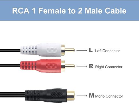 حزمة VCE مكونة من 6 قطع RCA أنثى إلى أنثى مطلية بالذهب مع 2 حزمة RCA أنثى إلى 2 كابل صوت ستيريو RCA ذكر Y in Saudi Arabia