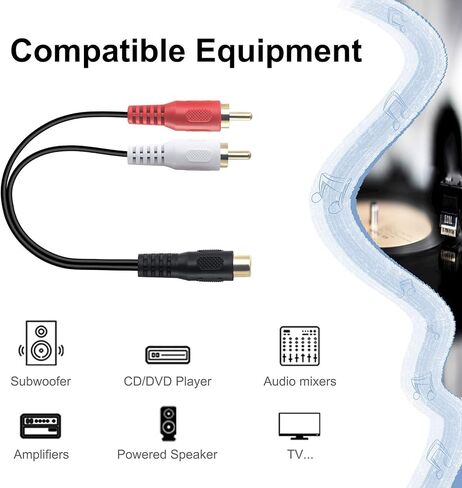 حزمة VCE مكونة من 6 قطع RCA أنثى إلى أنثى مطلية بالذهب مع 2 حزمة RCA أنثى إلى 2 كابل صوت ستيريو RCA ذكر Y in Saudi Arabia