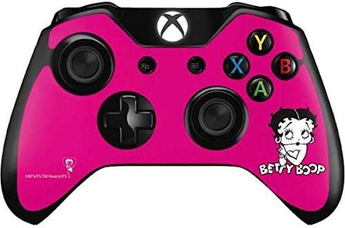 ملصق Skinit المخصص للألعاب متوافق مع وحدة تحكم Xbox One - تصميم خلفية Betty Boop Betty Boop باللون الوردي المرخص رسميًا in Kuwait