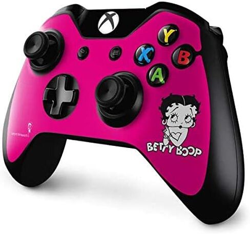 ملصق Skinit المخصص للألعاب متوافق مع وحدة تحكم Xbox One - تصميم خلفية Betty Boop Betty Boop باللون الوردي المرخص رسميًا in Kuwait