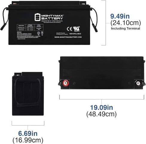 Mighty Max Battery 12V 150AH SLA Battery Replaces Mastervolt AGM-SL Slimline 12/150 in Saudi Arabia