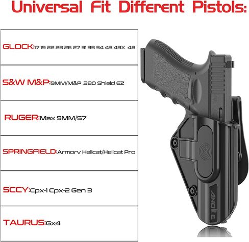 Sig P365 X Macro Holster، OWB Gun Holster for Hellcat Pro؛ غلوك 17 19 19X 43 43X 44 45 48; روجر 57؛ برج الثور GX4;S&W M&P 9 مم/ 380 شيلد EZ؛ سبرينجفيلد هيلكات، المستوى الثاني من الاحتفاظ القابل للتعديل in Kuwait