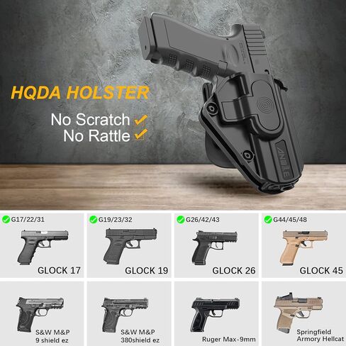 Sig P365 X Macro Holster، OWB Gun Holster for Hellcat Pro؛ غلوك 17 19 19X 43 43X 44 45 48; روجر 57؛ برج الثور GX4;S&W M&P 9 مم/ 380 شيلد EZ؛ سبرينجفيلد هيلكات، المستوى الثاني من الاحتفاظ القابل للتعديل in Kuwait