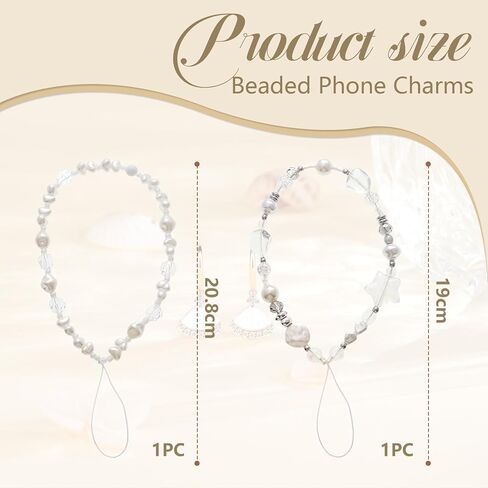 2 pcs Cell Phone Chain Beads, Cell Phone Jewelry, Phone Charm Cell Phone Charm, Colorful Beaded Cell Phone Pendant Collar, Compatible with any Cell Phone in Saudi Arabia