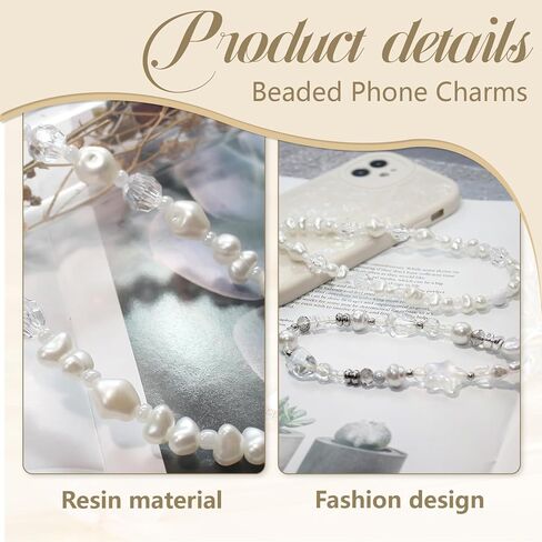 2 pcs Cell Phone Chain Beads, Cell Phone Jewelry, Phone Charm Cell Phone Charm, Colorful Beaded Cell Phone Pendant Collar, Compatible with any Cell Phone in Saudi Arabia