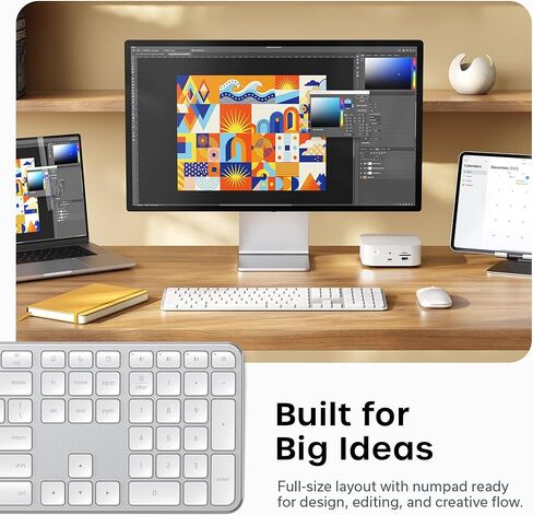Satechi Slim EX3 Full-Size Wireless Keyboard with Numpad & Slim EX Wireless Mouse - Silver in Saudi Arabia