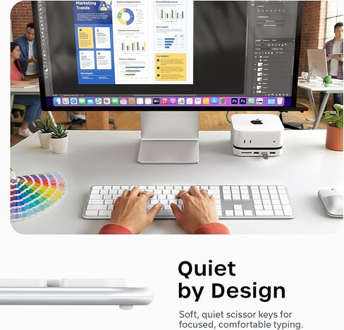 Satechi Slim EX3 Full-Size Wireless Keyboard with Numpad & Slim EX Wireless Mouse - Silver in Saudi Arabia
