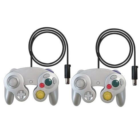 Misimain Upgraded 2 Pack for GameCube Style Controller for Wii/NGC | Enhanced Analog Stick | Vibration Feedback - Silver in Kuwait