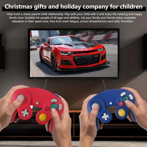 Misimain Upgraded 2 Pack Classic for NGC Controller for Wii/GameCube Multiplayer - Red and Blue in Kuwait