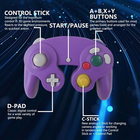 Misimain ترقية 2 حزمة كلاسيكية لوحدة تحكم NGC لـ Wii/GameCube Multiplayer - أسود وأرجواني in Kuwait