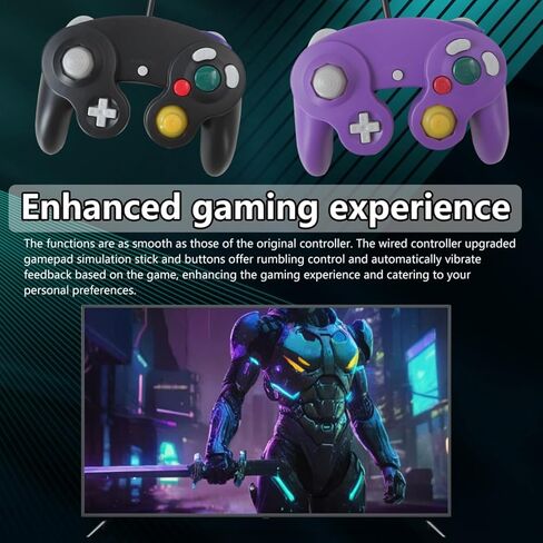 Misimain ترقية 2 حزمة كلاسيكية لوحدة تحكم NGC لـ Wii/GameCube Multiplayer - أسود وأرجواني in Kuwait