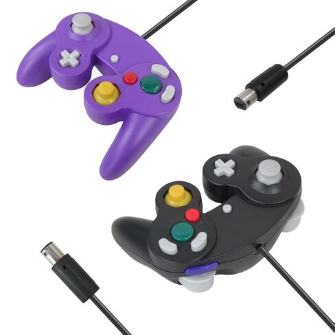 Misimain ترقية 2 حزمة كلاسيكية لوحدة تحكم NGC لـ Wii/GameCube Multiplayer - أسود وأرجواني in Kuwait