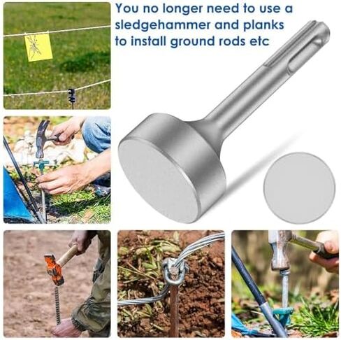 Easy To Install Disassemble Carbon steel Silver Wide Compatibility Ground Rod Driver Cap Steel Hammer SDS Plus Pad Tool in Saudi Arabia