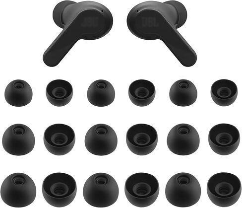 Replacement Silicone Ear Tips for JBL Vibe Beam 2 / JBL Vibe Beam/JBL Vibe 200TWS / JBL Wave Beam Wireless Earbuds, Ultimate Comfort, 9 Pairs (S/M/L, Black) in Saudi Arabia