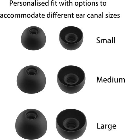 Replacement Silicone Ear Tips for JBL Vibe Beam 2 / JBL Vibe Beam/JBL Vibe 200TWS / JBL Wave Beam Wireless Earbuds, Ultimate Comfort, 9 Pairs (S/M/L, Black) in Saudi Arabia