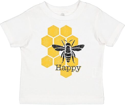 inktastic Honeycomb Bee Happy Toddler T-Shirt in Saudi Arabia