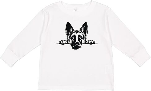 تي شيرت Inktastic Peeking German Shepherd للأطفال الصغار بأكمام طويلة in Kuwait