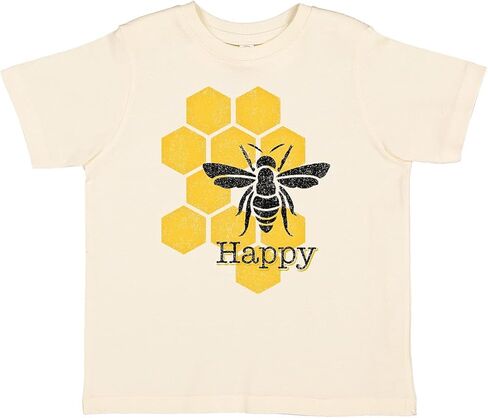 inktastic Honeycomb Bee Happy Toddler T-Shirt in Saudi Arabia