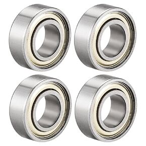 uxcell 687ZZ Ball Bearing 7mm x 14mm x 5mm Double Shielded 687-2Z Deep Groove Bearings, Carbon Steel (Pack of 4)