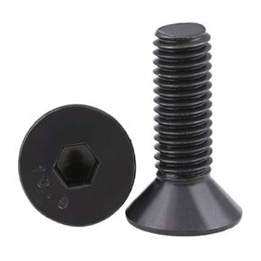 1/4-20 x 1" Flat Head Socket Cap Screws Countersunk Bolts Countersunk Bolts, Alloy Steel Grade 10.9, Fully Threaded, Black Oxide, 25 PCS