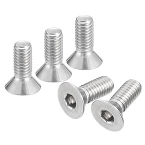 uxcell #10-32x3/4" Flat Countersunk Head Socket Cap Screws, 20Pcs 304 Stainless Steel Hex Socket Flat Head Screws, Full Thread, Countersunk Bolts