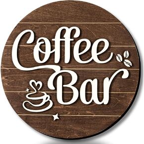 Woodamore Coffee Bar Sign Decor - 10'' Farmhouse Coffee Bar Decor Accessories, 3D Wood Coffee Signs for Coffee Station, Coffee Wall Decor for Coffee Bar Decorations, Modern Cafe Sign for Home Kitchen