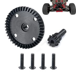 BRKRC Carbon Steel Diff Gear 43T 10T Gearbox Differential Gears Set for Arrma 1/8 Kraton/Notorious/Outcast/Talion 6S BLX /Typhon6S TLR 1/7 Fireteam/Mojave 6S BLX 4WD