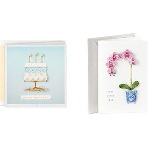 Hallmark Signature Birthday Card (Seashell Birthday Cake)