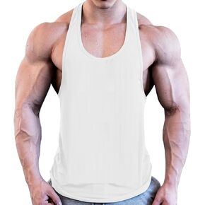 ZUEVI Men’s Stringer Tank Tops Y-Back Bodybuilding Muscle Sleeveless T-Shirts Gym Fitness Tank Shirts