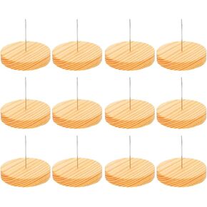LUOZZY 12 Sets Crochet Doll Stand Doll Base Figure Stand Single Steel Needle Doll Holder Felting Doll Display Holders Wooden Doll Base Stand for Home Shop Window