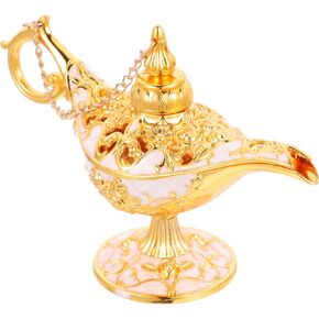 FOMIYES Aladdin's lamp gold wishing lamp arabian stage show Lamp Ornament Wishing Light Decoration wedding table decor vintage legend lamp lamp household dinner party Zinc alloy