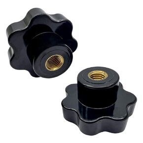 4Pcs Star Knob M10 Female Thread Nuts 50mm Head Dia,Plastic Knurled Thread Clamping Star Knob Handle(No Through Hole M10X50mm)