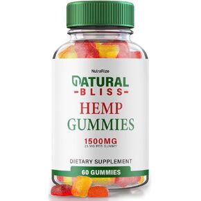 Natural Bliss - علكات Natural Bliss، مكمل القنب للهدوء، الانغماس اليومي في الاسترخاء والتركيز، تقييمات NaturalBliss (60 علكة)
